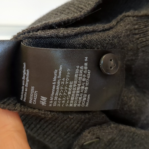 *3/$25 Dark grey H&M Basic scoop neck cardigan - Picture 5 of 5